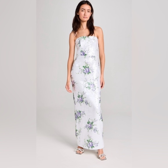 Tanner Fletcher Marilyn Floral Sequin Strapless Dress Shopbop - Picture 1 of 11